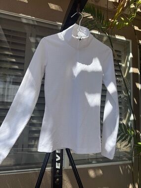 Nike Women's White Quarter-Zip Long Sleeve Top